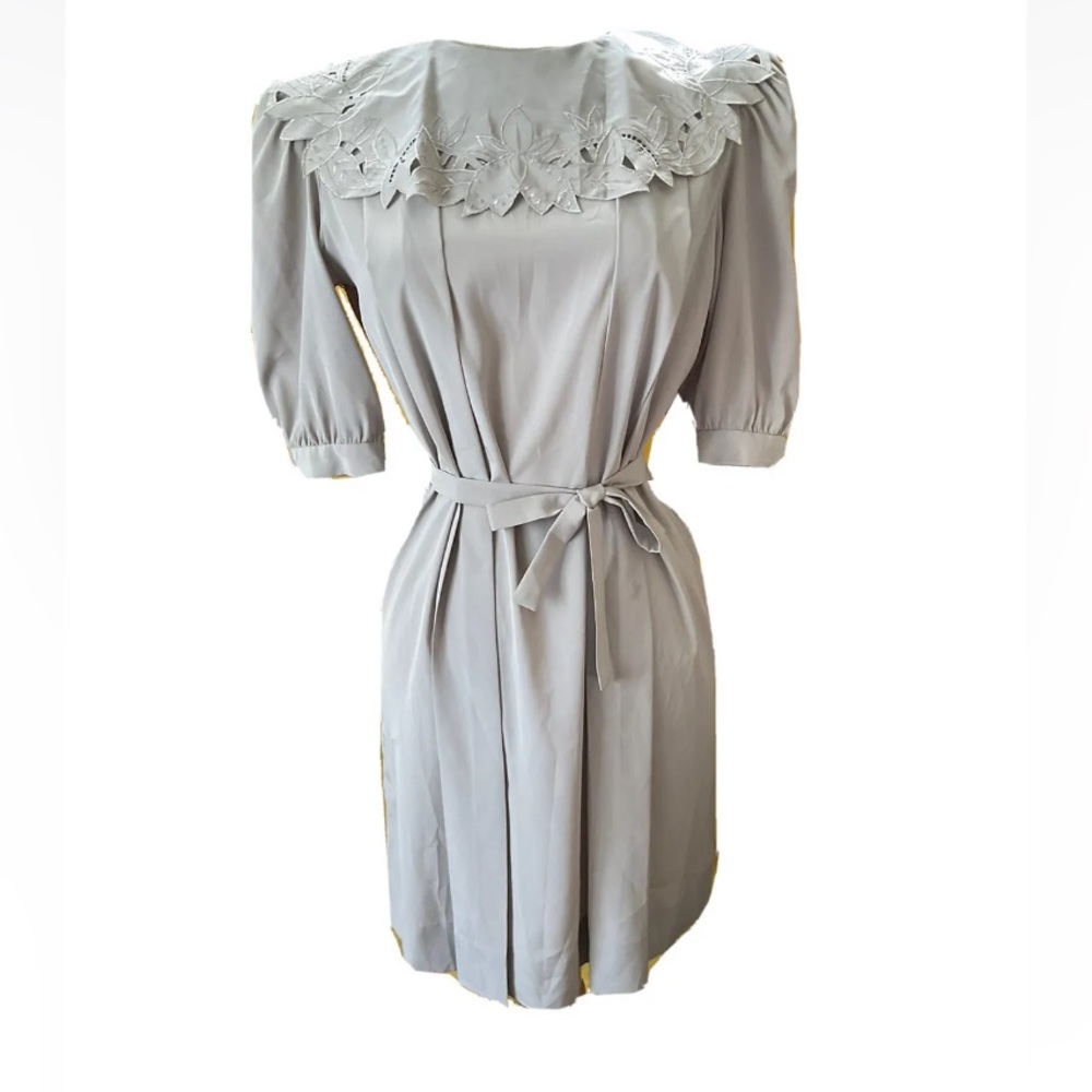Cassidy plead dress with embroidered collar--SALE Today!!